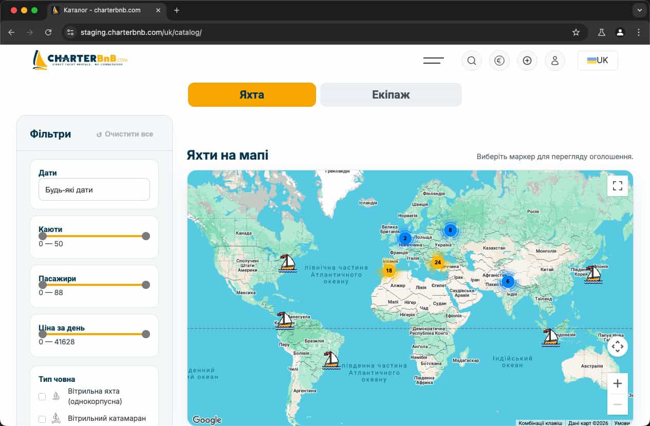 CharterBnB Smart Guide staging screenshot