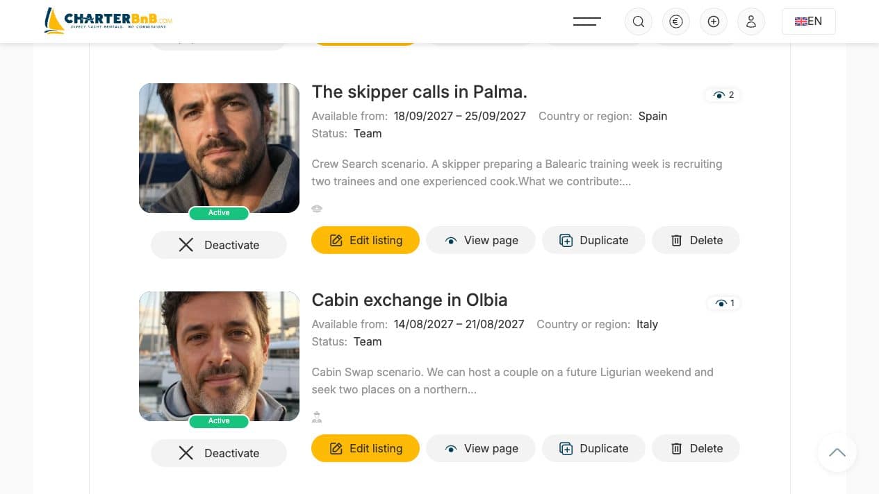 CharterBnB Smart Guide staging screenshot