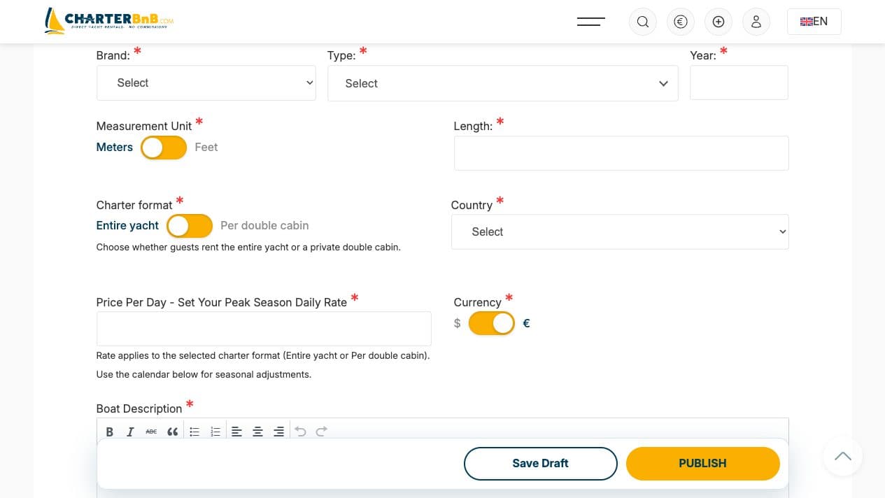 CharterBnB Smart Guide staging screenshot
