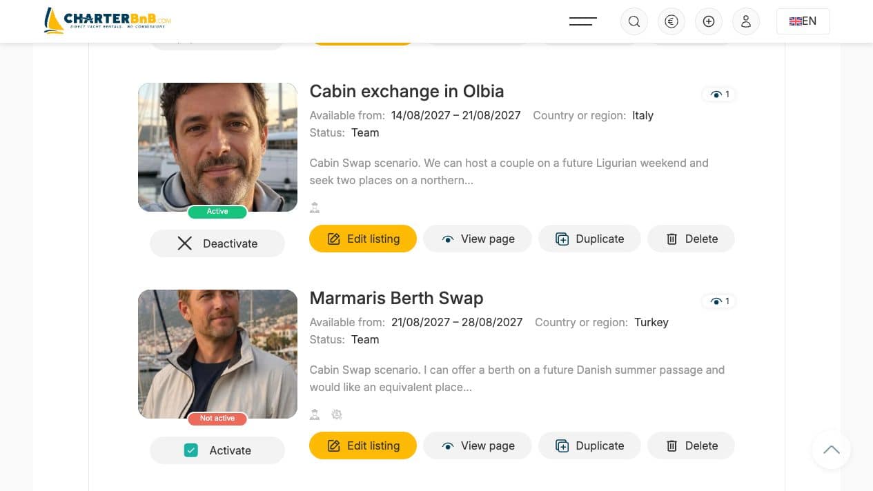 CharterBnB Smart Guide staging screenshot