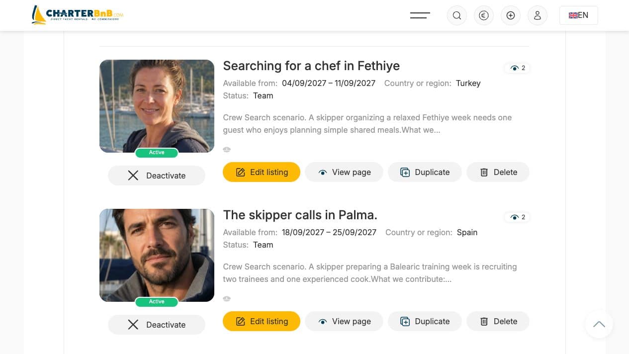 CharterBnB Smart Guide staging screenshot