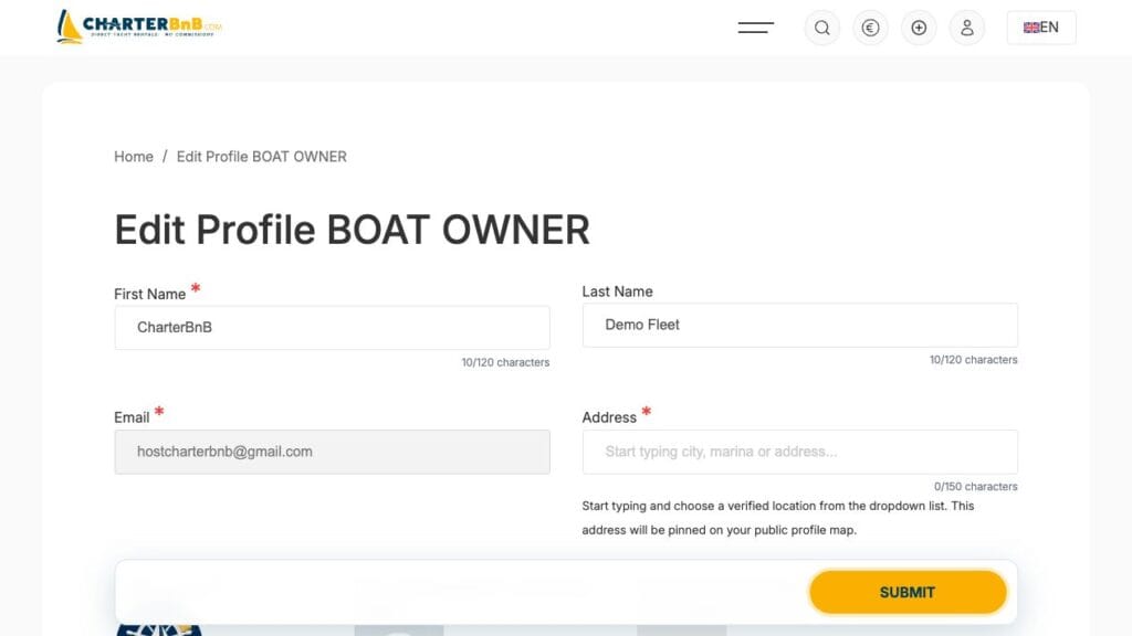 Set up a Business Landing profile