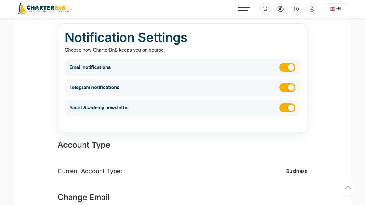 CharterBnB Smart Guide staging screenshot