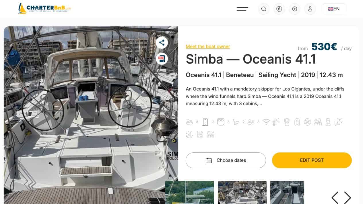 CharterBnB Smart Guide staging screenshot