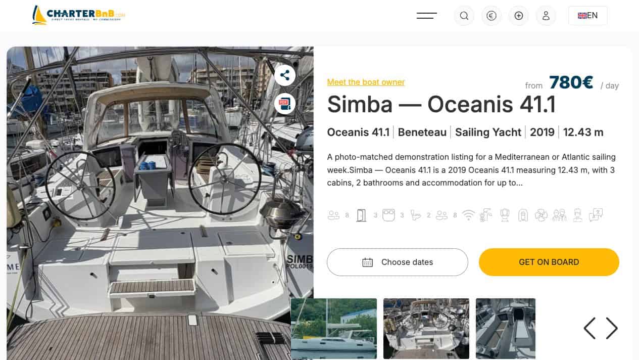 CharterBnB Smart Guide staging screenshot
