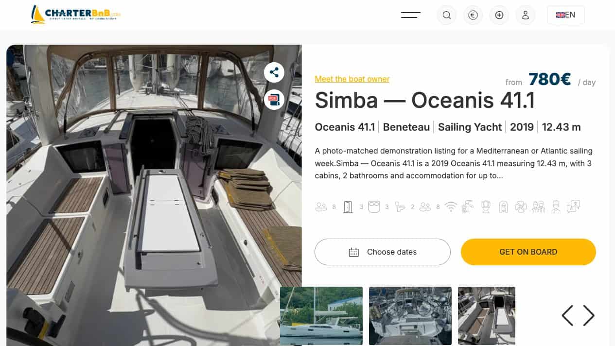 CharterBnB Smart Guide staging screenshot