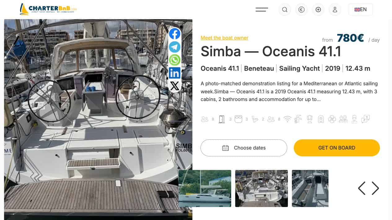 CharterBnB Smart Guide staging screenshot