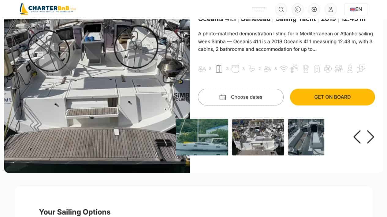 CharterBnB Smart Guide staging screenshot