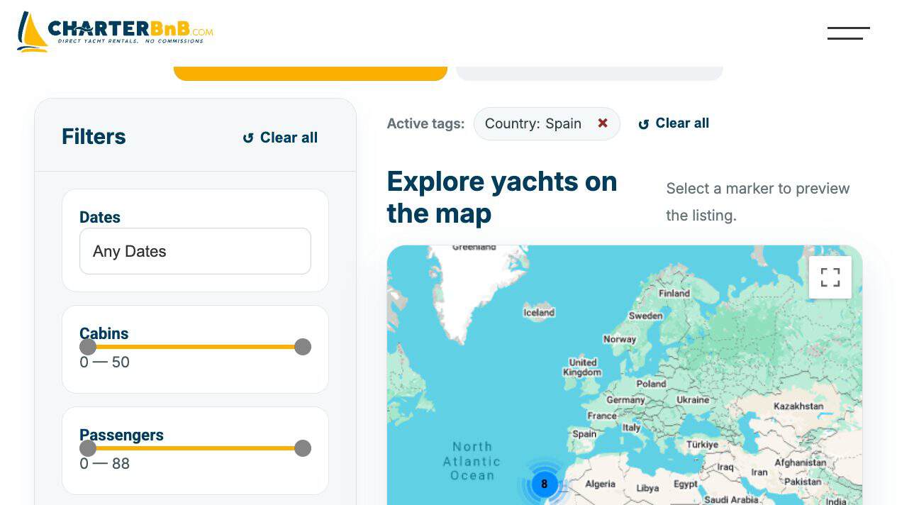 CharterBnB Smart Guide staging screenshot