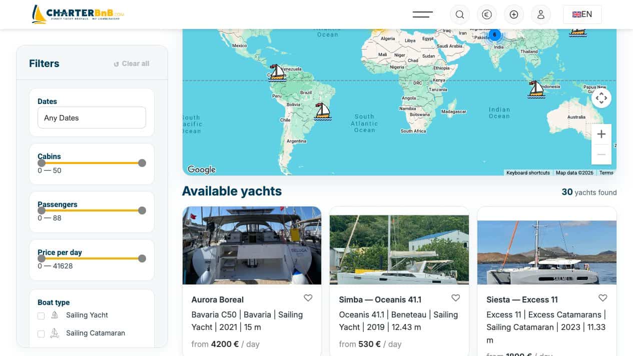 CharterBnB Smart Guide staging screenshot