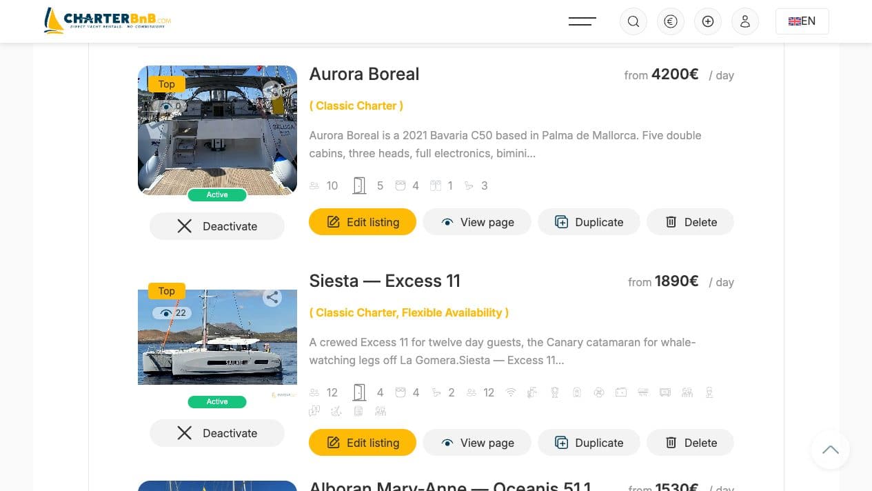 CharterBnB Smart Guide staging screenshot