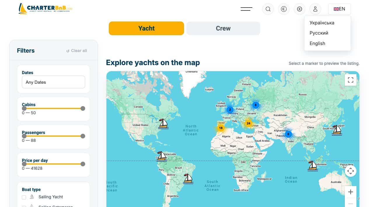 CharterBnB Smart Guide staging screenshot