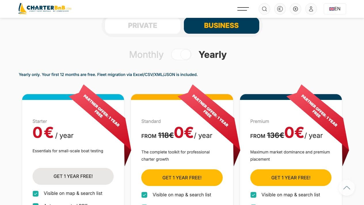 CharterBnB Smart Guide staging screenshot