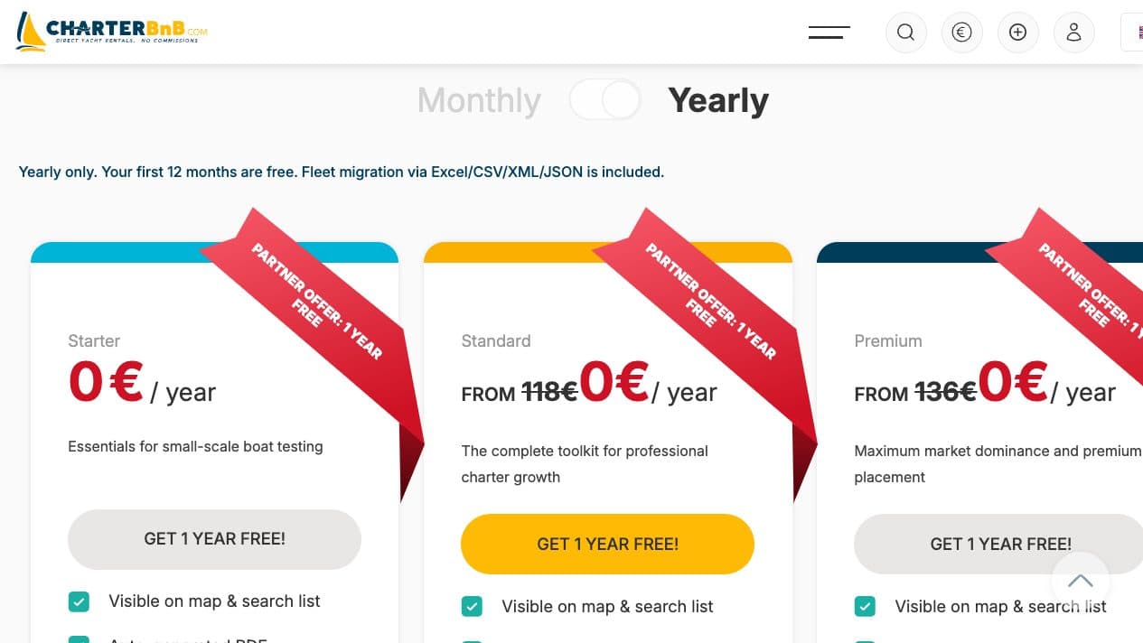 CharterBnB Smart Guide staging screenshot
